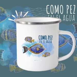 Tasses émaillées Poisson dans l'eau