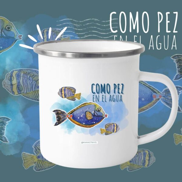Tasses émaillées Poisson dans l'eau