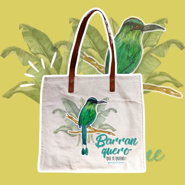 Totebags Oiseaux de Colombie - Cuir & Coton – Image 3