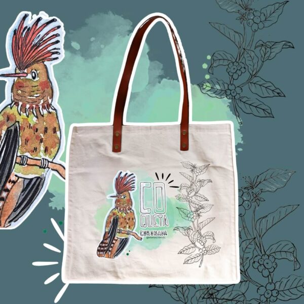 Totebags Oiseaux de Colombie - Cuir & Coton – Image 5