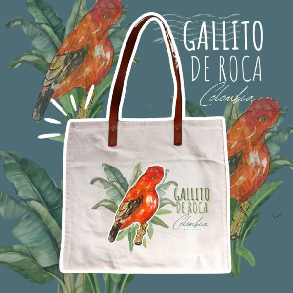 Totebags Oiseaux de Colombie - Cuir & Coton – Image 4